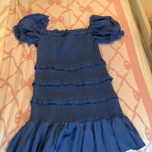 KATIE J NYC Blue Ruffled Dress